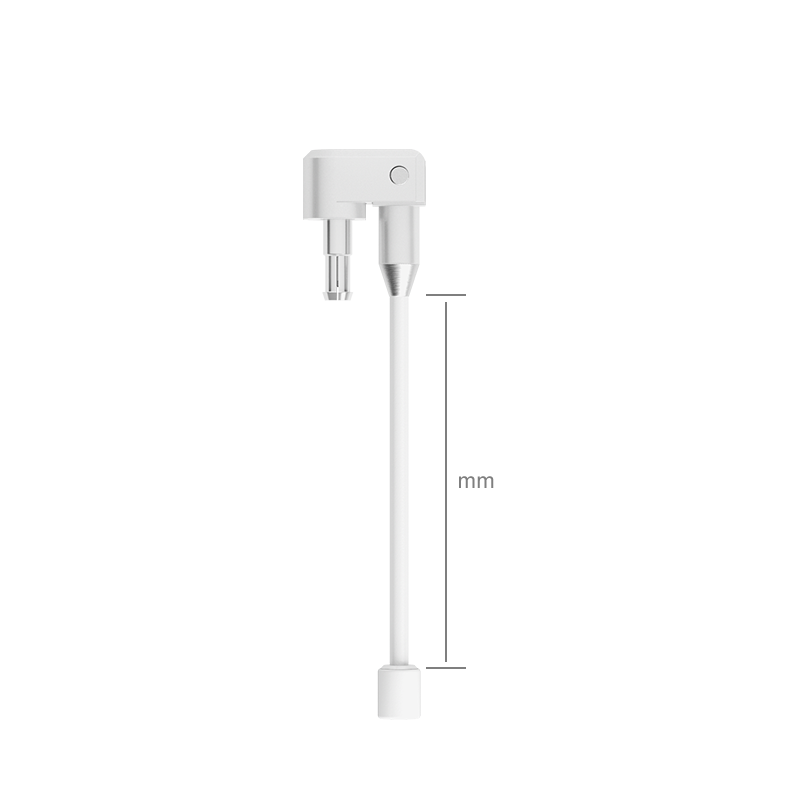 A diagram showing the side view of the Audio Lock, to illustrate how the cable length is being measured.