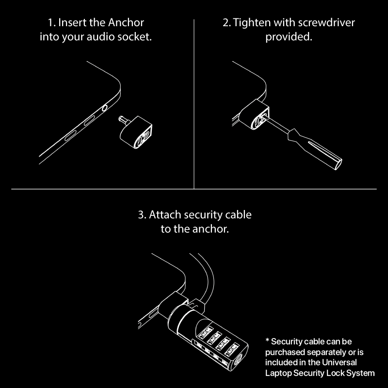 Anchor - Adaptateur pour câble de verrouillage d'ordinateur portable