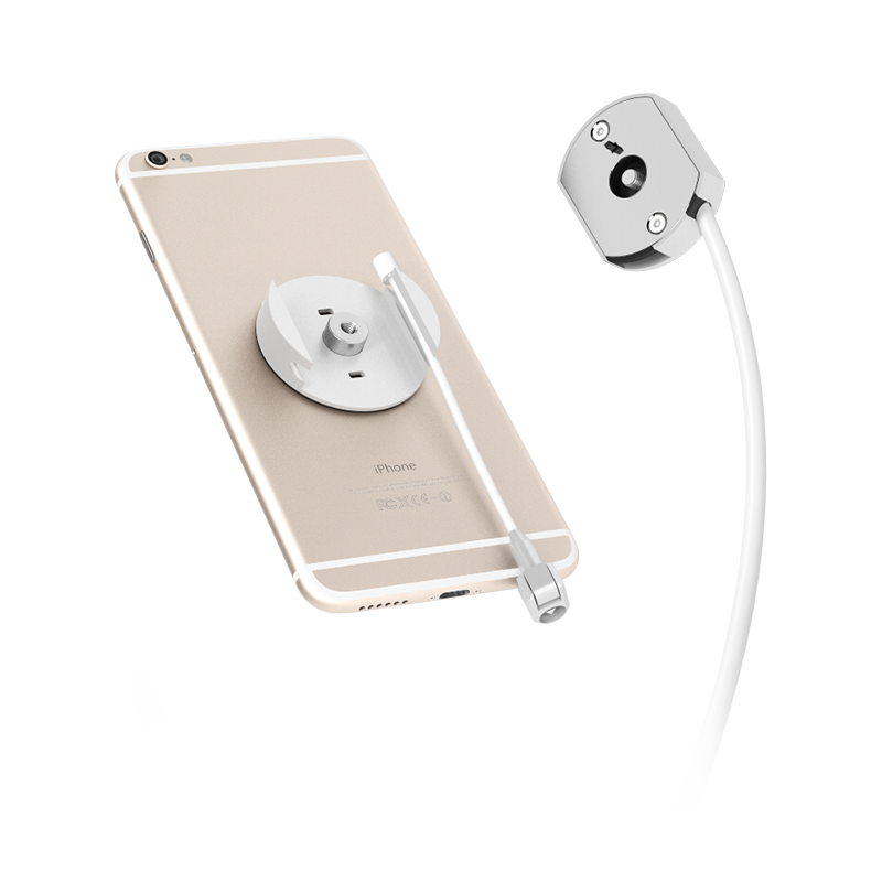 Illustration showing how the Audio Lock is connected to a smartphone and being interfaced wit the J-Plug Alarm 2